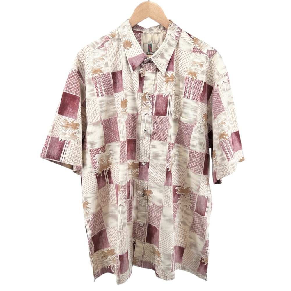 Vtg Tori Richard NWT Honolulu Hawaiian Shirt 3XL Cotton Palm Tree Patchwork